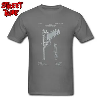 Išpirkimo Vyrų T-shirt Pistoletas Pistoletas Marškinėliai Spausdinami Luger Patentų Meno Viršūnių & Tees Klasikinės Juodos spalvos Marškinėlius Kaubojus Mados Streetwear