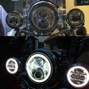 7 colių LED žibintų 4.5 colių Rūko šviesos, Artimosios šviesos Žibintus, Harley Turistinis Fatboy Deluxe Softail Slim su 7