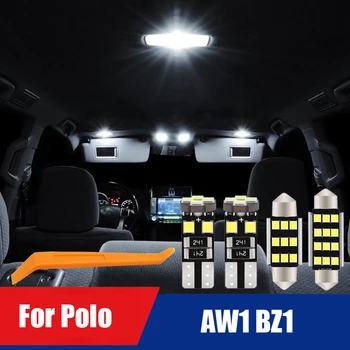 Canbus LED 9PCS Volkswagen VW Polo AW1 BZ1 2018-Pateikti Automobilių Kamieno Dome Patalpų Lempos Vidaus reikalų Svarstymą, Reikmenys, Lengvųjų Rinkinys