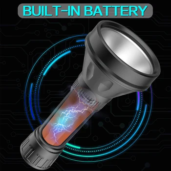 Super Šviesus, Built-in Baterijos Žibintuvėlis USB Įkrovimo LED Žibintuvėlis atsparus Vandeniui Žibintuvėlis, Nešiojamų Kempingas Žibintuvėlis