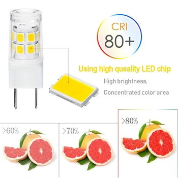 BIFI-LED G8 Lemputės, G8 GY8.6 Bi-pin Bazinė LED, Nėra Pritemdomi T4 G8 Bazės Bi-pin Ksenoniniai JCD Tipas LED 120V (5-Pak) (G8 3W)