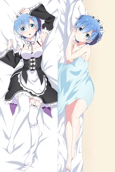 Anime RE NULIO Pradeda Gyvenimą Kitoje pagalvių užvalkalus Dakimakura atveju Seksuali mergina 3D dvipusė Lovos Kūno Hugging užvalkalas 14