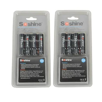 8PCS Soshine 3.2 V LiFePO4 baterija AA 14500 baterija pilas recargables Apsaugota Baterija Atveju ir jungtys