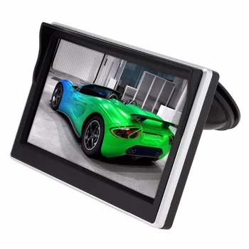 5 Colių TFT LCD 800x480 16:9 Ekranu Automobilio galinio vaizdo Monitorius su 2 Video Įvestis Galinio vaizdo Atsargine Atbuline Kamera