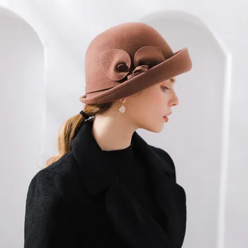 Moteris Rudenį Ir Žiemą Šalis Oficialią Skrybėlę Anglija Mados Elengant Nereguliarus Vilna Skrybėlės