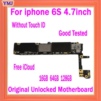 Fabrikas atrakinta iphone 6S 6 S pagrindinė Plokštė Be Touch ID, Originalus iphone 6S Mainboard 16GB 32GB 64GB 128GB