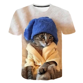 Mados 2020 Naujas Cool cat T-shirt Vyrai/Moterys 3d Marškinėlius Spausdinti dvi katės trumpomis Rankovėmis Vasaros Viršūnes Tees marškinėliai Vyrų kostiumas vasarai