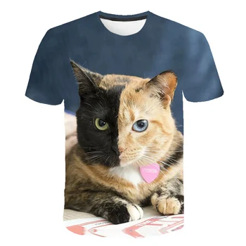 Mados 2020 Naujas Cool cat T-shirt Vyrai/Moterys 3d Marškinėlius Spausdinti dvi katės trumpomis Rankovėmis Vasaros Viršūnes Tees marškinėliai Vyrų kostiumas vasarai