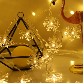LED Eilutės Žiburiai Kalėdų Snaigės Žibintai su baterijomis 10 20 40 80 LED Žibintai, Miegamojo, Koridoriaus Kiemo, Sodo Kieme