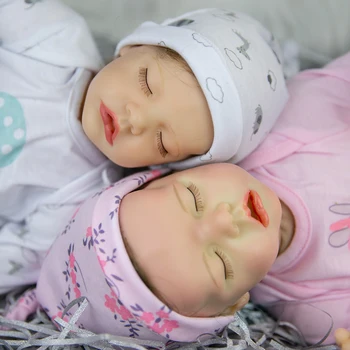 Hoomai Naujas Dvyniai Reborn Baby 43CM Minkštas Kūno Bebe Reborn Lėles Vaikams Gimtadienio Dovana Žaislas