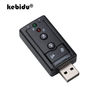 Kebidu 5vnt 7.1 Kanalo USB Garso Mikrofoną su Ausinėmis, 3.5 mm Lizdas Konverteris Mic garsiakalbis 3D išorinių garso kortelių Adapteris, skirtas Staliniams