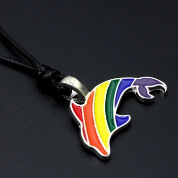 Gėjų Vaivorykštės Delfinų Pakabukas LGBT Gėjų ir Lesbiečių Paradus Karoliai