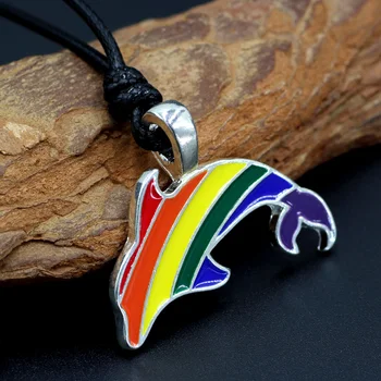 Gėjų Vaivorykštės Delfinų Pakabukas LGBT Gėjų ir Lesbiečių Paradus Karoliai