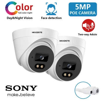 H. 265 POE TL CCTV Vaizdo Stebėjimo Kameros, Patalpų 5MP HD 2MP, Dviejų krypčių Garso Kupolas IP Apsaugos Kameros Spalvą, Naktinio Matymo XMEYE