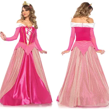 Seksualus Rožinis Princesės Kostiumas Helovinas Kostiumas Deluxe Princesė Aurora Kostiumas Suaugusių Moterų Miegančioji Gražuolė Filmas cosplay Ilga Suknelė