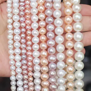 Natūralūs Gėlo Vandens perlų 5-10 mm, Ovalo formos Prarasti Karoliukai , į 