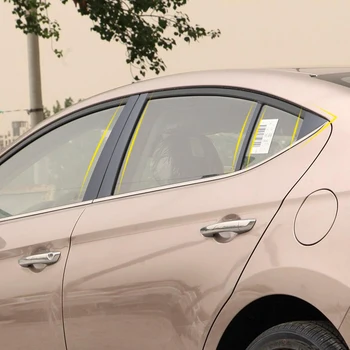 8pcs Automobilių Stilius, Skirta Hyundai Elantra Avante SKELBIMŲ 2016-2020 Automobilių Langų Apdaila Lipdukas viduriniame Stulpelyje Lipdukai PVC, Išorės Priedai