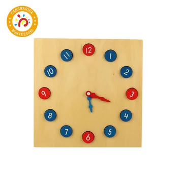 Medinis Žaislas Montessori Medžiagų Montessori Laikrodis, Laiko, Mokymosi Žaislai mažiems Vaikams MA152