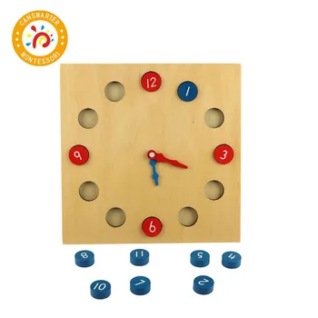 Medinis Žaislas Montessori Medžiagų Montessori Laikrodis, Laiko, Mokymosi Žaislai mažiems Vaikams MA152