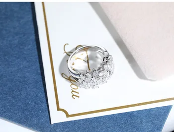 Žavesio Gėlių Lab Deimanto Žiedas 925 sterlingas sidabro Bijou Dalyvavimas Vestuvių juostoje Žiedai, Moterų Nuotakos Bauda, Šaliai, Papuošalai