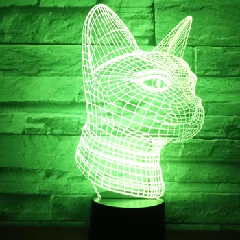 3D LED Naktinis Apšvietimas Katė Pusėje su 7 Spalvų Šviesos Namų Puošybai Lempos Nuostabi Vizualizacijos Optinė Iliuzija Nuostabus