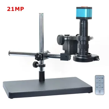 21MP Mikroskopo Kamera, HDMI, USB, Skaitmeninis Pramonės Kamera Vaizdo Universalus Stovas Laikiklis 180X C-MOUNT Objektyvas LED Šviesos Litavimo