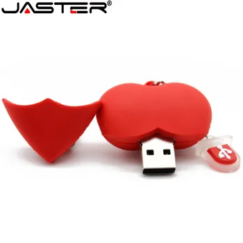 JASTER Meilė širdies stiliaus usb flash drive, pen drive 4gb 8gb 16gb 32GB 64GB usb stick pendriver USB 2.0 u disko atmintinę karoliai