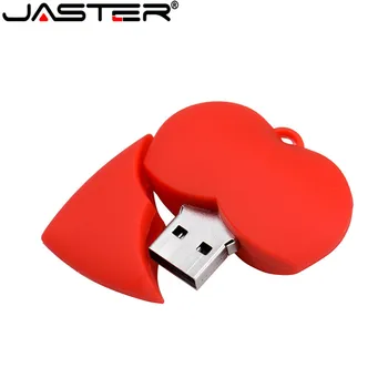 JASTER Meilė širdies stiliaus usb flash drive, pen drive 4gb 8gb 16gb 32GB 64GB usb stick pendriver USB 2.0 u disko atmintinę karoliai