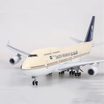 47CM 1/150 Masto Lėktuvo 747 B747-400 Orlaivių Saudo Arabijos oro linijų Modelis Su Light & Ratų važiuoklė Diecast Plokštumos Žaislai