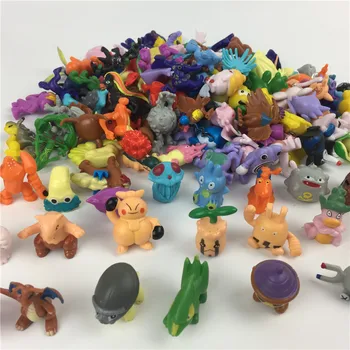 48pcs/Daug Vaikų Žaislai Pokeball figūrėlių, Pikachu Anime Pokemon Žaislai, Sumaišyti 2-3cm Mini Atsitiktiniai mini statulėlės Žaislas Vaikams