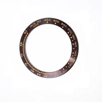 CARLYWET Pakeitimo AUKŠČIAUSIOS Kokybės Grynos Keramikos Ruda Su Aukso Raštų 38.6 mm Žiūrėti Bezel už Rolex DAYTONA 116500 - 116520