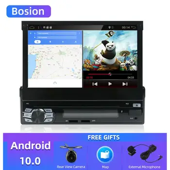 Android 10.0 Už Universalią 1-Din Car DVD Grotuvas, HD Automobilio Radijo, GPS Navigacija, Automobilių Stereo su 