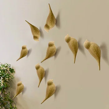 Kūrybos sienos kabliukų paukščių puošmena Dervos medienos grūdų kabliukai miegamojo duris po gyvūnų Kabliukai 3D kabliukas vieno sienos K9