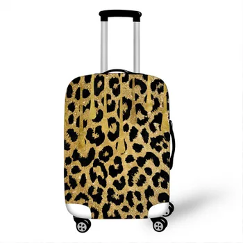 Leopardo dizaino spausdinti bagažo padengti kelionės Reikmenys, tinkami 18-32 colių lagaminą Vandeniui bagažo apsauginis dangtelis