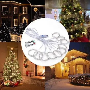 3x1M/3x2M/3x3M LED Varinės Vielos Varveklis String Žibintai USB Pasakų String Šviesos Girlianda Už Kalėdos Vestuves Užuolaidų Sodo Dekoro