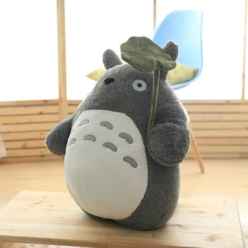 Totoro Pliušinis Žaislas Mielas Pliušinis Katė Japonų Anime Pav Lėlės, Pliušiniai Totoro Su Lotus Lapų, Vaikams, Žaislai, Gimtadienio, Kalėdų Dovana