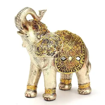 7Pcs Nustatyti Feng Shui Elegantiškas Elephant Trunk Statula Pasisekė Turto Statulėlės Amatų Papuošalai Dovana 