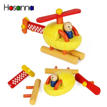 Vaikams, Mediniai Žaislai Vaikams Magnetas Raketų Lėktuvo, Sraigtasparnio Modelio Surinkimo Dėlionės Blokai Kit