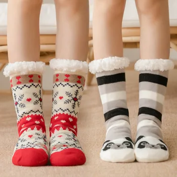 Moterims Papildomai-šiltu Vilnos Patalpų Kojinės Šiltas Kojų Tampri, Žiemą Namuose Kalėdų EIG88