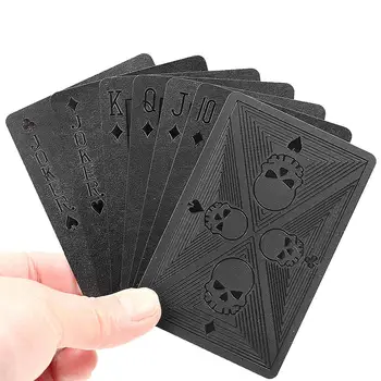 Texas Hold ' em Plastiko Žaisti Kortų Žaidimas Pokerio Kortos Juoda Kaukolė Vandeniui Pokerio Žvaigždė stalo Žaidimai, Magija, Žaislai