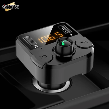 KISSCASE Originalus Automobilinis MP3 Grotuvas, laisvų Rankų įrangą Belaidžiu Bluetooth Rinkinys FM Siųstuvas LCD Automobilinis USB Įkroviklis FM Moduliatorius Car Accessories