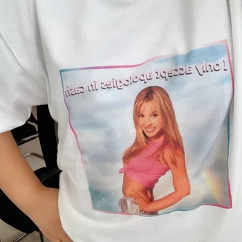 Kuakuayu HJN aš Tik Priimti Atsiprašymą Pinigais Moterų Juokinga Meme T-Shirt Vasaros Mados Hipsters Mielas Grafinis Tee Britney Spears