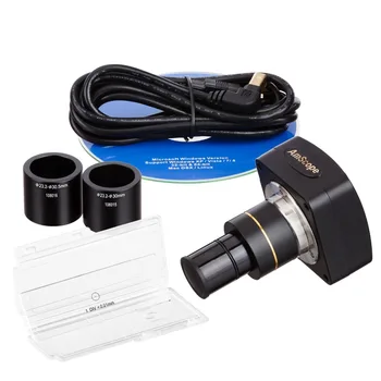 AmScope 3MP USB2.0 Didelės spartos Mikroskopas su Skaitmenine Kamera+ Kalibravimo Rinkinys MU300-SS-SS