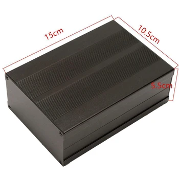 1pc Juodos spalvos Aliuminio korpusas Atveju Elektroninių Projekto spausdintinių plokščių PCB Prietaisų Dėžutė Mayitr 150x105x55mm