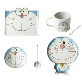Japane Puikus Keramikos Plokštės Animacinių filmų Porceliano Indai Vaikų Doraemon Katė Vakarienė Plokštės Mikrobangų Dėklas Vaisių Patiekalas