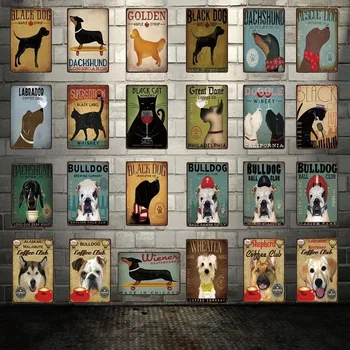 Metalinės Plokštelės Gyvūnų Šunų Alavo Plakatas 