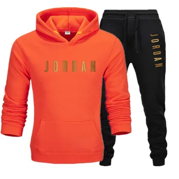 Vyriški prekės ženklo sportinę aprangą rinkiniai, Jordanija 23 laišką vyriški sportiniai Hoodie + kelnės kostiumas atsitiktinis sportinę vyrų Hoodie Greitas pristatymas