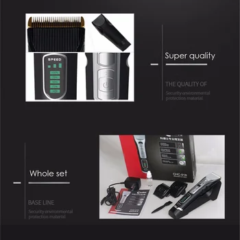 Codos CHC-918 Profesionalūs Elektriniai Plaukų Clipper Plaukų Žoliapjovės Įkrovimo Kirpimas Įrankiai Ličio LCD Ekranas Skutimo Mašina