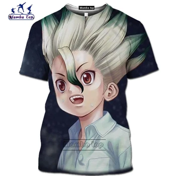 Mamba viršų Komiška Dr AKMENS marškinėliai homme mados juokingi vyriški Marškinėliai 3D Anime Harajuku Ishigami Senkuu tees Trumpas rankovės Streetwear