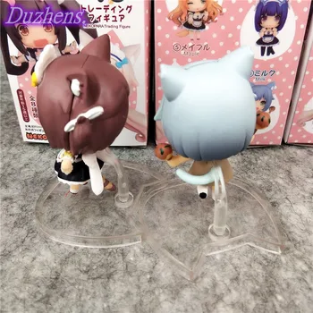 Originalus Japanes Anime NEKOPARA šokolado ir vanilės 8pcs Q versija PVC Veiksmų Skaičius, Anime Pav Modelis Žaislas Pav Lėlės Dovana